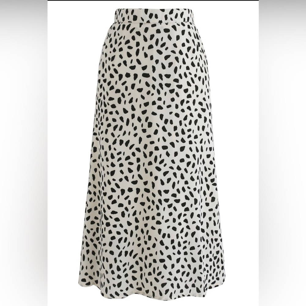 Chifon Leopard Midi Skirt